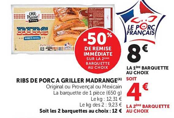 RIBS DE PORC A GRILLER MADRANGE