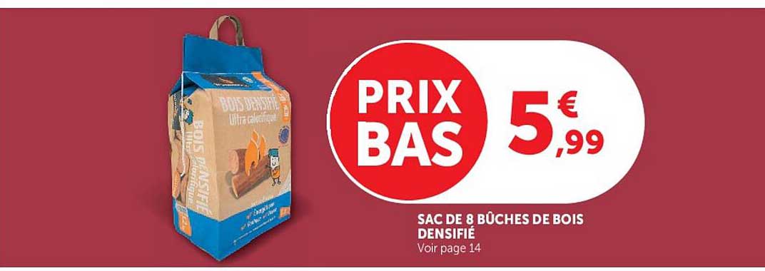 SAC DE 8 BÛCHES DE BOIS DENSIFIÉ