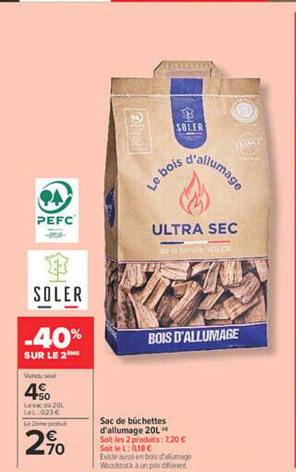 Sac de bûchettes d'allumage 20L