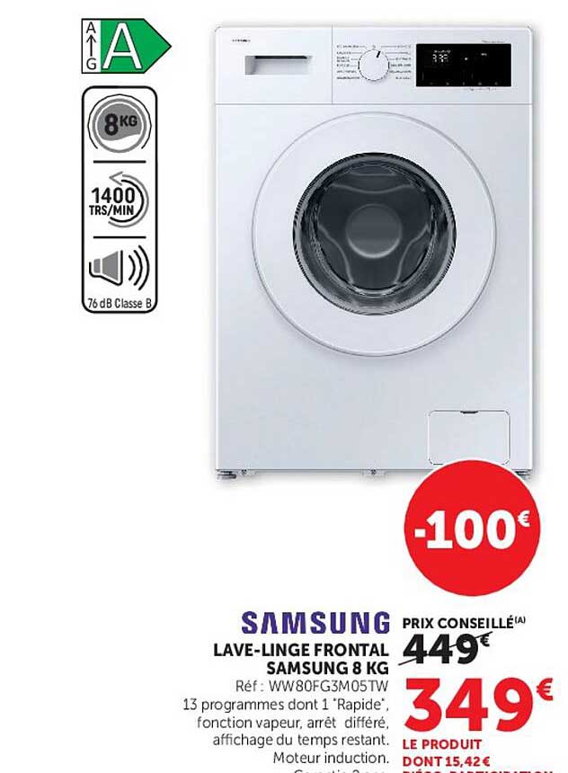 SAMSUNG LAVE-LINGE FRONTAL SAMSUNG 8 KG