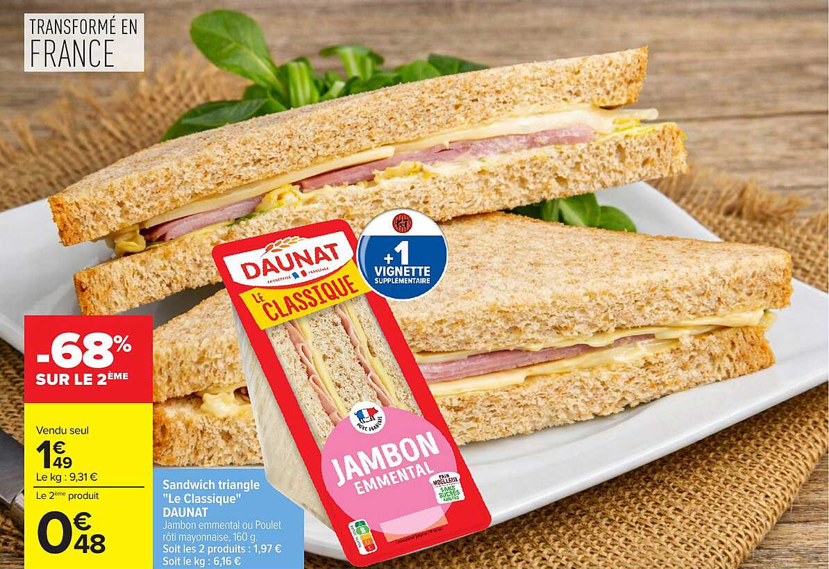 Sandwich triangle "Le Classique" DAUNAT