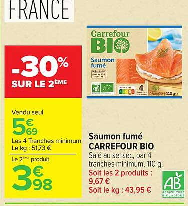 Saumon fumé CARREFOUR BIO