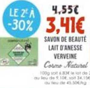Savon de beauté lait d'ânesse verveine Cosmo Naturel