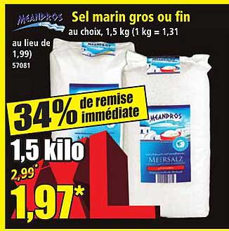 Sel marin gros ou fin