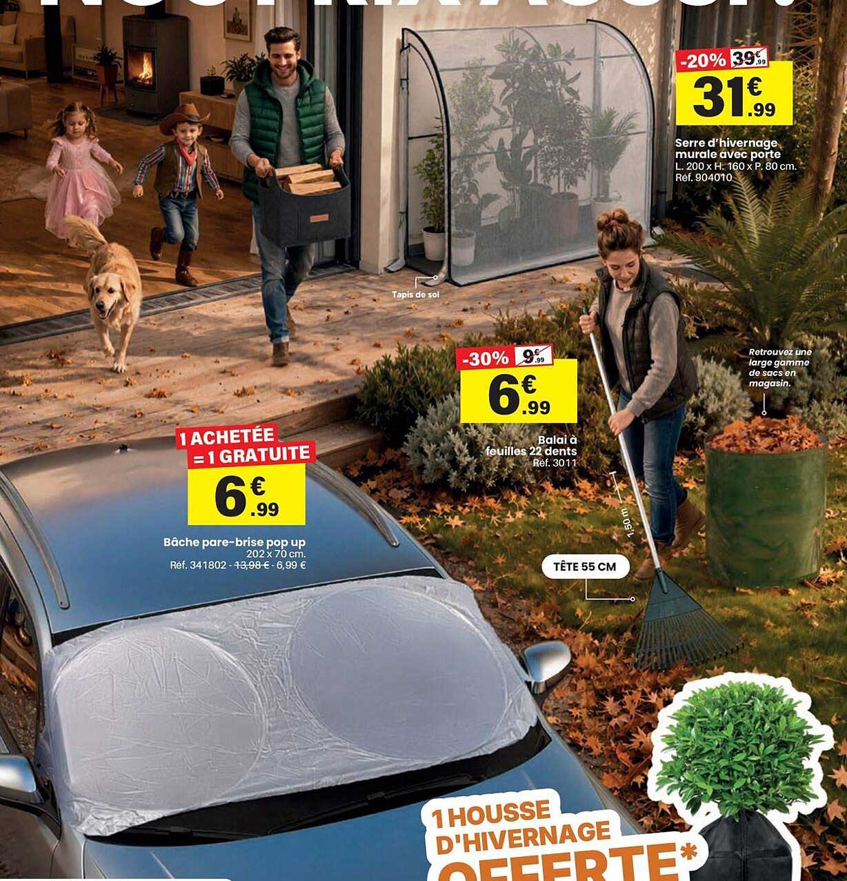 Serre d'hivernage murale avec porte