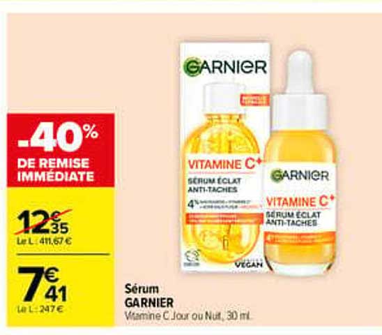 Sérum GARNIER Vitamine C Jour ou Nuit, 30 ml