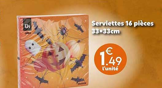 Serviettes 16 pièces 33×33cm