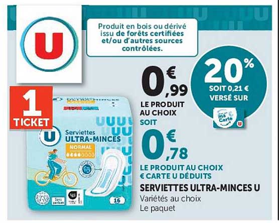 SERVIETTES ULTRA-MINCES U
