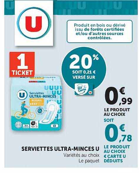 SERVIETTES ULTRA-MINCES U