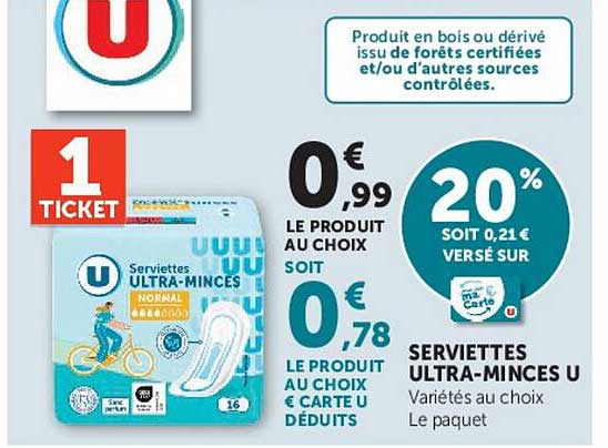 Serviettes ULTRA-MINCES U