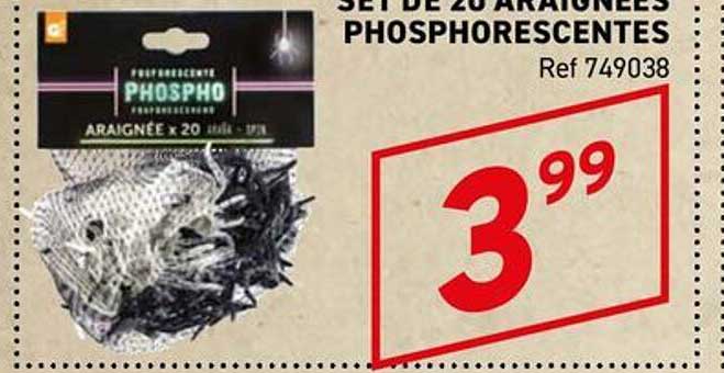 SET DE 20 ARAIGNÉES PHOSPHORESCENTES