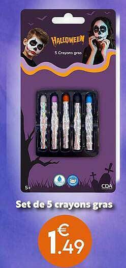 Set de 5 crayons gras