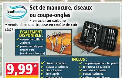 Set de manucure, ciseaux ou coupe-ongles