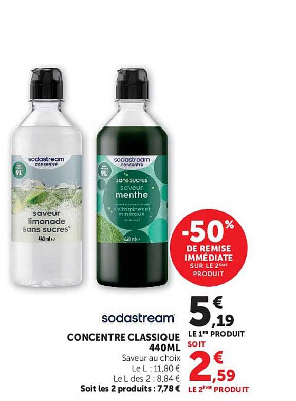 sodastream CONCENTRE CLASSIQUE 440ML Saveur au choix