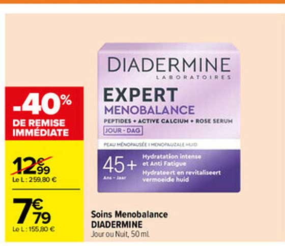 Soins Menobalance DIADERMINE Jour ou Nuit, 50 ml