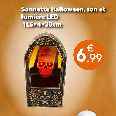Sonnette Halloween, son et lumière LED 11.5×4×20cm