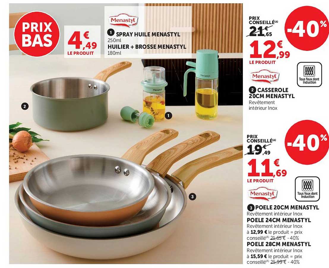 SPRAY HUILE MENASTYL 250ml HUILIER + BROSSE MENASTYL 180ml