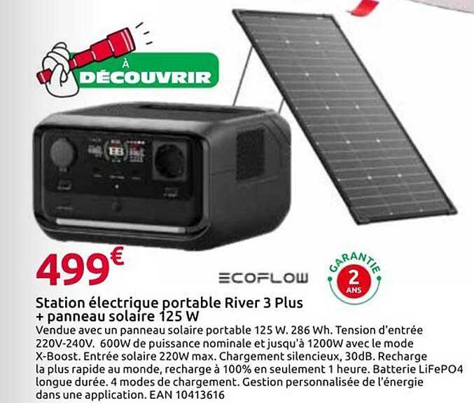 Station électrique portable River 3 Plus + panneau solaire 125 W