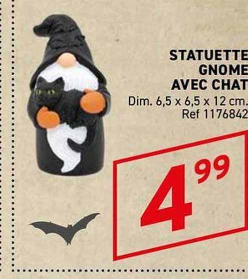 STATUETTE GNOME AVEC CHAT