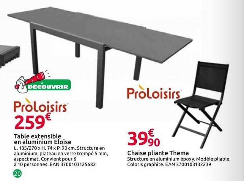 Table extensible en aluminium Eloïse