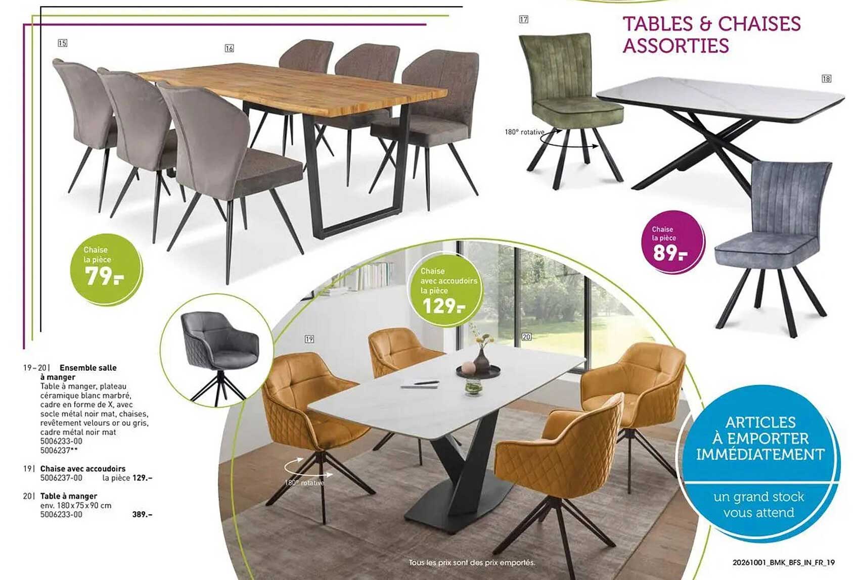 TABLES & CHAISES ASSORTIES