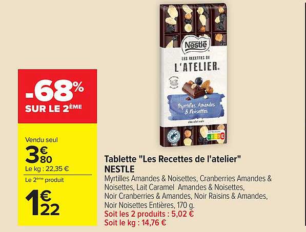 Tablette "Les Recettes de l'atelier" NESTLE