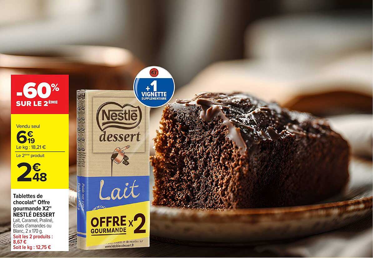 Tablettes de chocolat" Offre gourmande X2" NESTLÉ DESSERT
