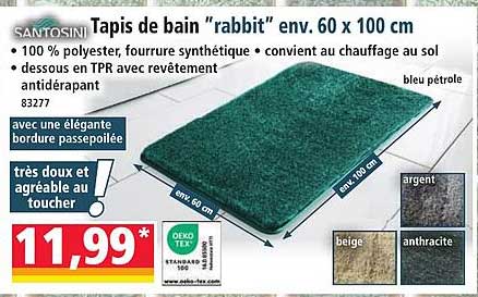 Tapis de bain "rabbit" env. 60 x 100 cm