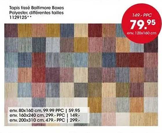 Tapis tissé Baltimore Boxes Polyester, différentes tailles 1129125**