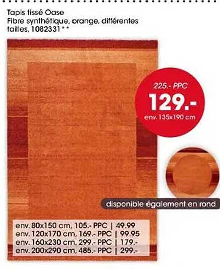 Tapis tissé Dase - Fibre synthétique, orange, différentes tailles, 1082331**