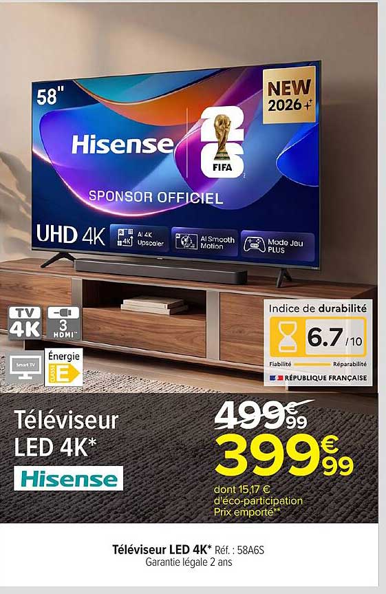 Téléviseur LED 4K* Hisense
