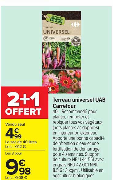 Terreau universel UAB Carrefour