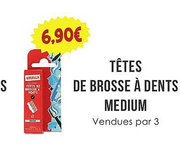 TÊTES DE BROSSE À DENTS MEDIUM