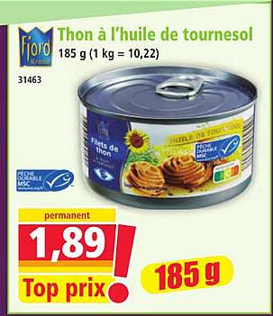 Thon à l'huile de tournesol