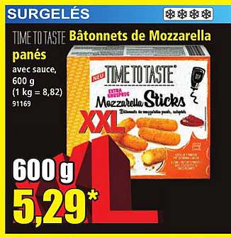 TIMETO TASTE Bâtonnets de Mozzarella panés