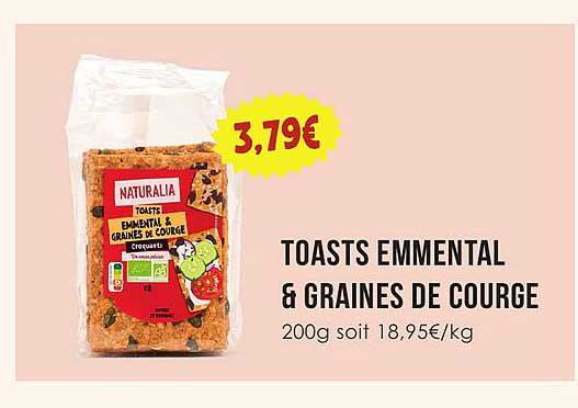 TOASTS EMMENTAL & GRAINES DE COURGE