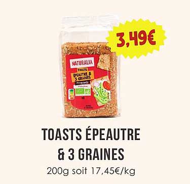 TOASTS ÉPEAUTRE & 3 GRAINES