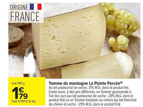 Tomme de montagne La Pointe Percée