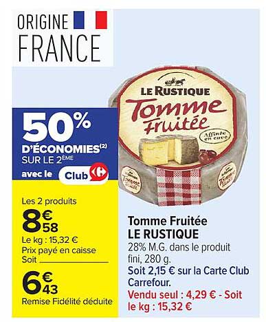 Tomme Fruitée LE RUSTIQUE