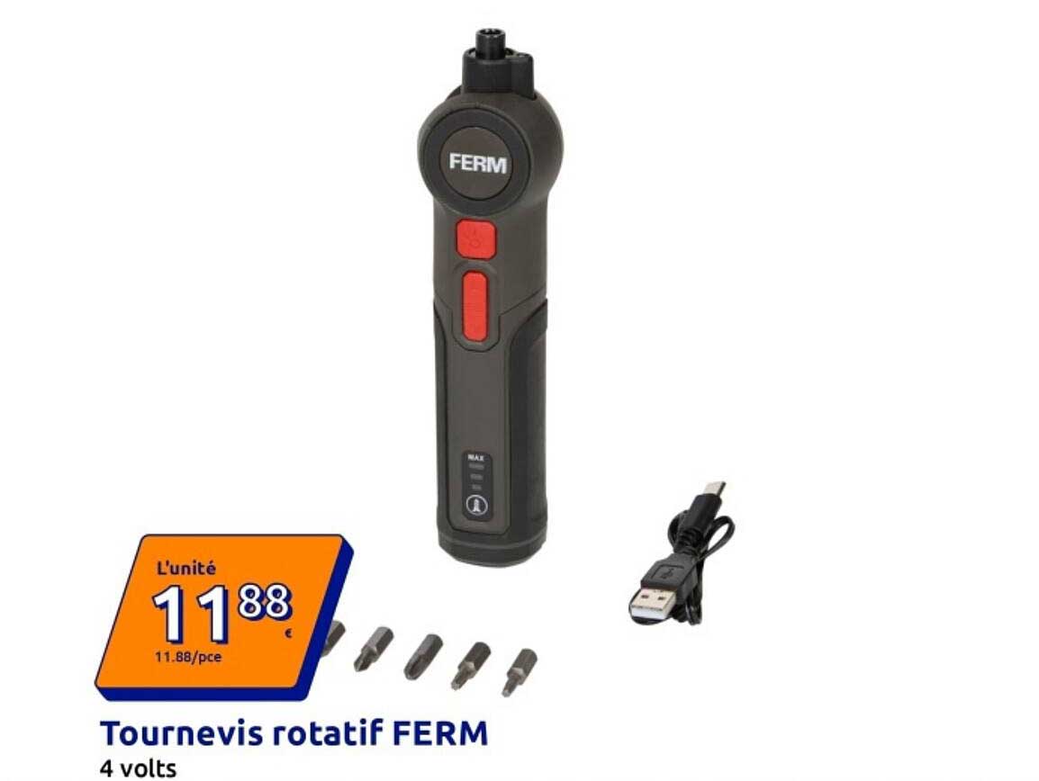 Tournevis rotatif FERM 4 volts