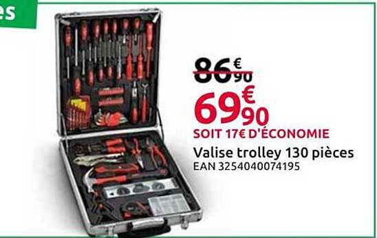 Valise trolley 130 pièces
