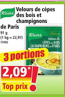 Velours de cèpes des bois et champignons de Paris