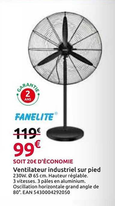 Ventilateur industriel sur pied