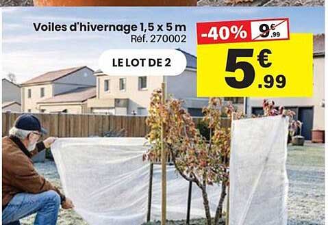 Voiles d'hivernage 1,5 x 5 m Réf. 270002 LE LOT DE 2