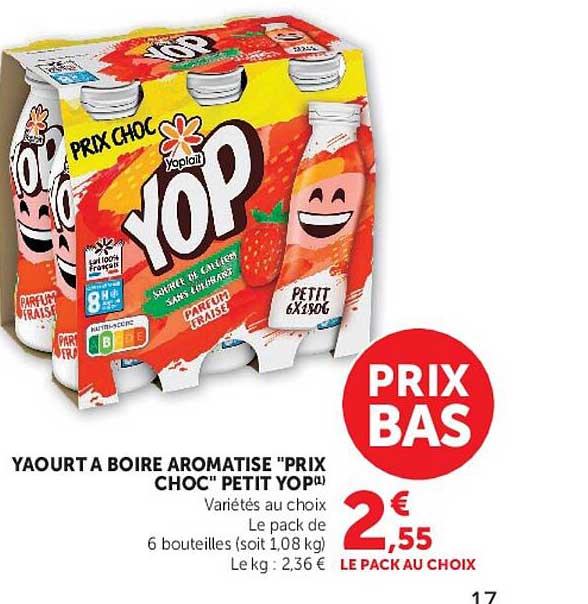 YAOURT A BOIRE AROMATISE "PRIX CHOC" PETIT YOP®