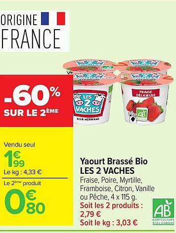 Yaourt Brassé Bio LES 2 VACHES