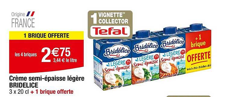 Crème semi-épaisse légère BRIDELICE