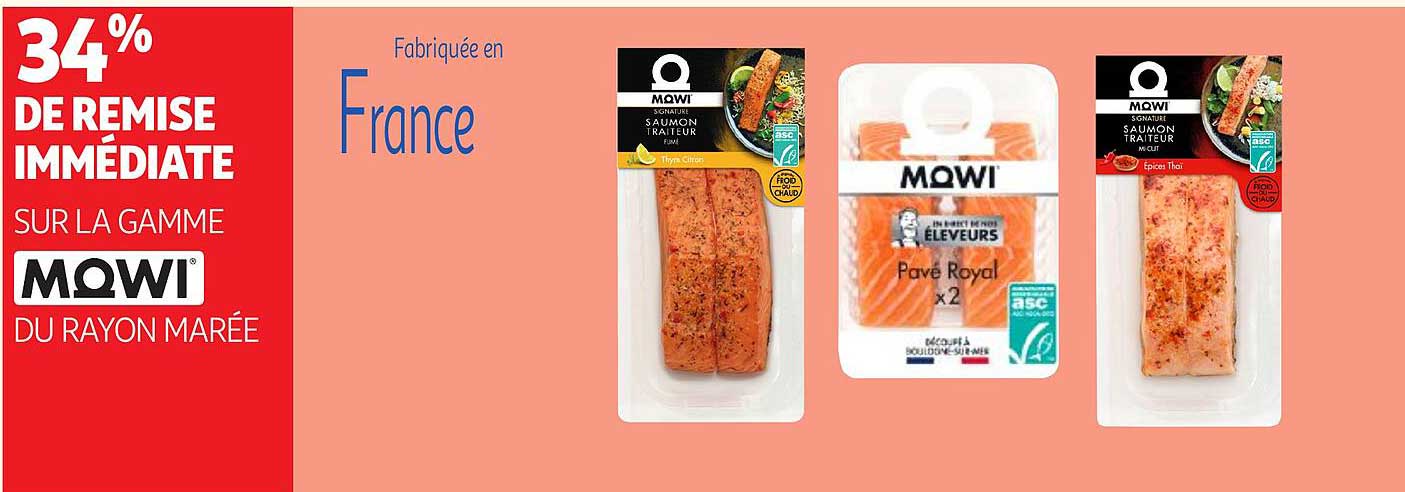 34% DE REMISE IMMÉDIATE SUR LA GAMME MØWI DU RAYON MARÉE