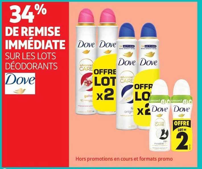 34% DE REMISE IMMÉDIATE SUR LES LOTS DÉODORANTS