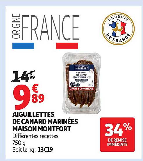 AIGUILLETTES DE CANARD MARINÉES MAISON MONTFORT
